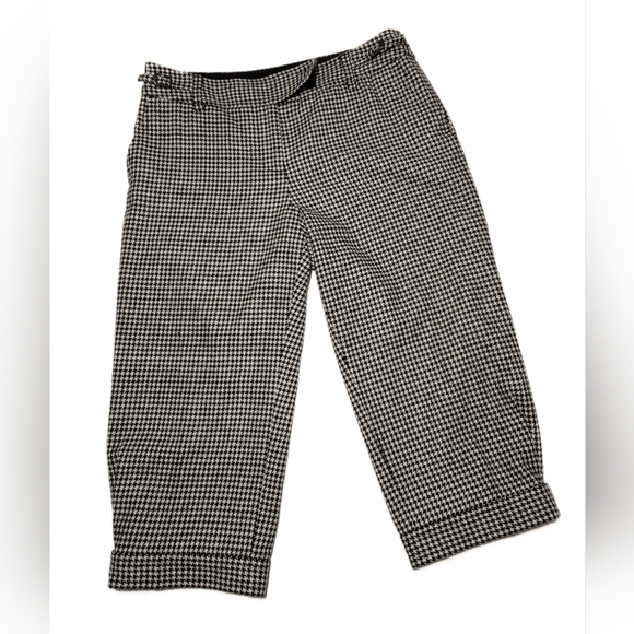 Houndstooth  Wool Capri Pants - Picture 2 of 8